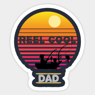 Reel Cool Dad Funny Fathers Day Fishing Gift Sticker